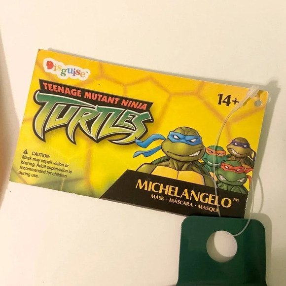 2009 TMNT Michelangelo Ninja  Turtle Plastic Mask Ages 14+ Halloween Cosplay - Picture 3 of 13